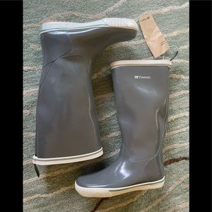 Tretorn Skerry Reslig Gray Rubber Deck Rain Boots Size 5 (36)
